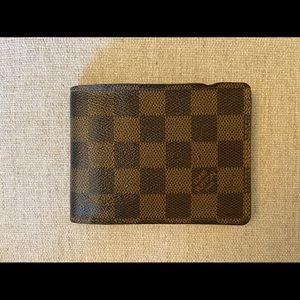 Authentic Louis Vuitton Mens Damier Ebene Wallet
